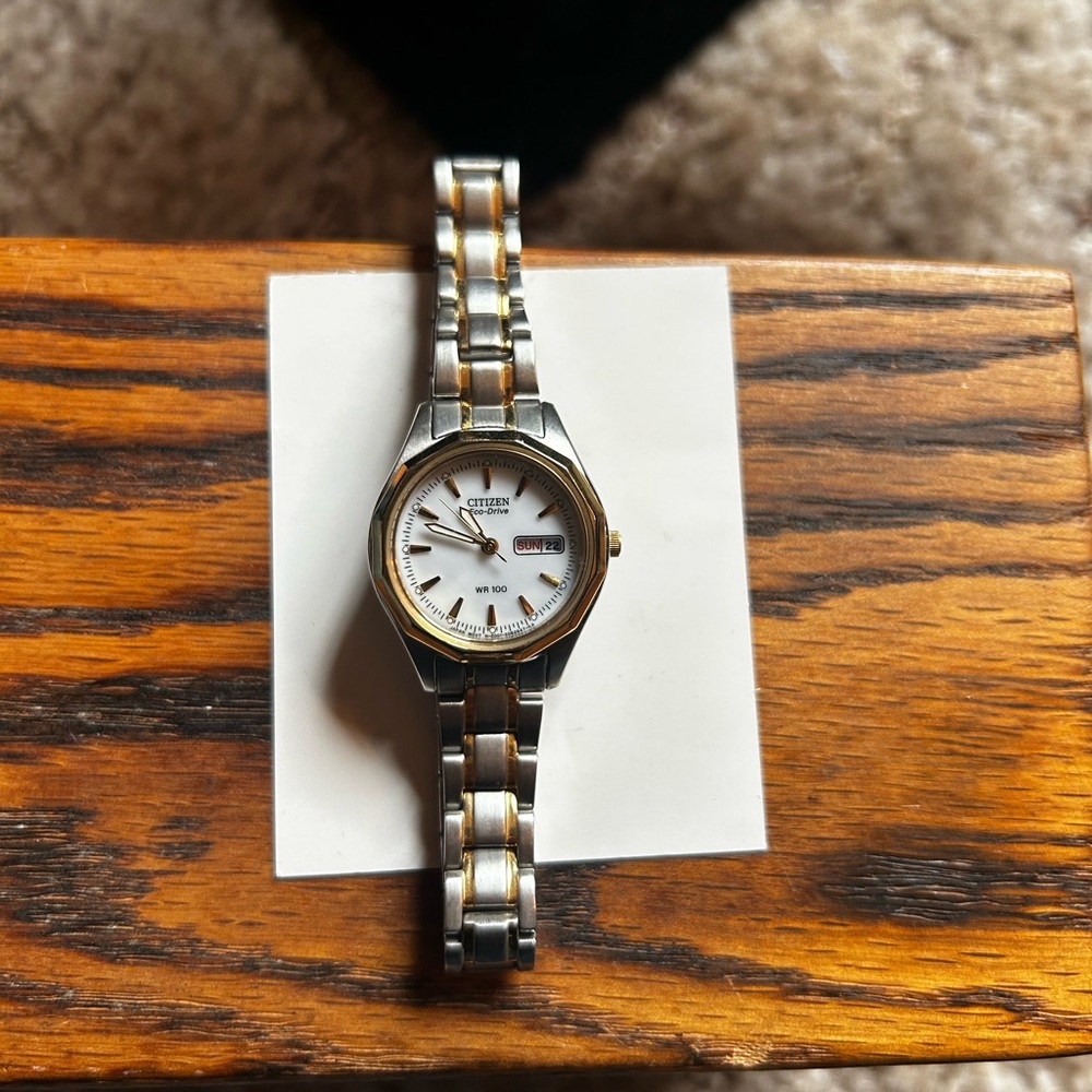 Citizen Silver and Gold Watch with White Dial